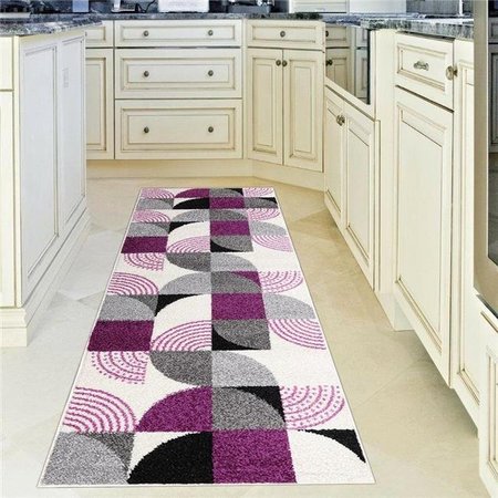 LBAIET Lbaiet CH688Z23 Alaiya Geometric 2 x 3 ft. Scatter Rectangle Area Rug; Purple; White; Gray & Black CH688Z23